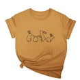 thumbnail image 1 of Tops de Cuello Alto para las Mujeres Amante Impreso Camiseta Cuello Redondo Manga Corta, Poliéster Spandex, 1 of 7