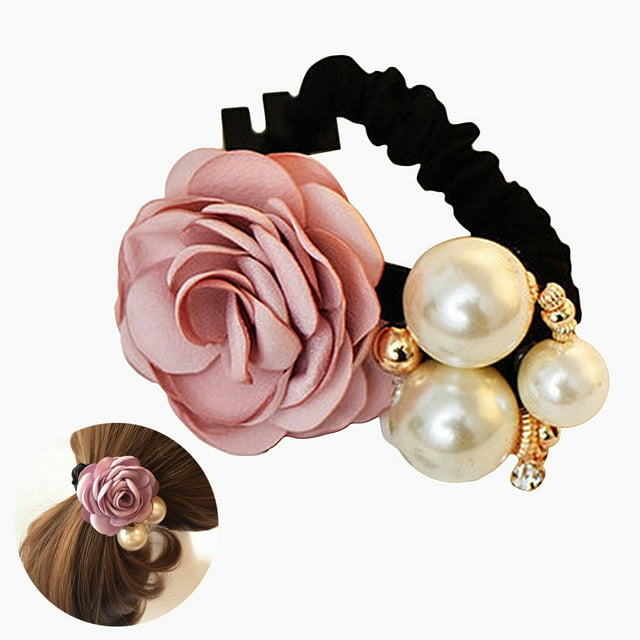GOOHOCHY Coletero con cinta de satén y rosas para mujer (rosa)
