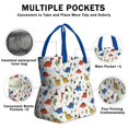 thumbnail image 3 of White Desert Elements Dinosaurs Pattern Drawstring Lunch Bag Women - Drawstring Lunch Bag Insulated for Work Office - Stain-Resistant Large Lunchbags for Women with Multi-Pockets, 3 of 6