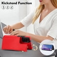 thumbnail image 6 of Allytechgroup for Samsung Galaxy Note 20 Wallet Case, Zipper Pocket Cards Holder RFID Blocking Ring Holder Stand Bumper Shockproof PU Leather Retro Phone Case for Samsung Galaxy Note 20, Red, 6 of 8