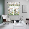 thumbnail image 6 of Hippopotamus Giraffe Zebra Elephant Tiger Curtain Tier and Valance Set 3 Piece, Animal Green Leaf 3-inch Rod Pocket Window Tier Curtains Valance for Kitchen Living Room, 6 of 9