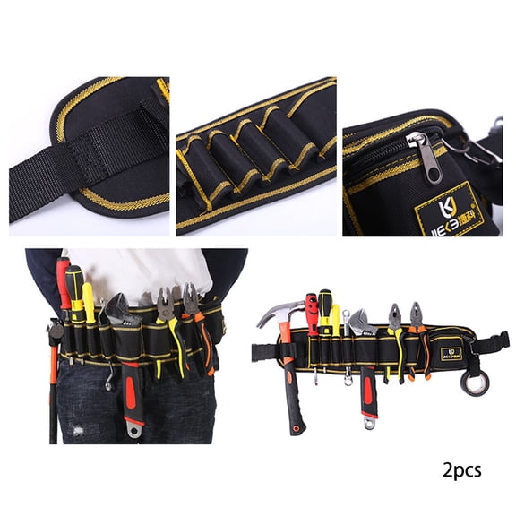 AOMRCOL Pocket Tool Belts with Quick Release Buckle, Heavy Duty Detachable Adjustable Utility Belt for Electrician Carpenter, Many Pockets Work Apron Construction Tool Belt Pouches for Men Women,