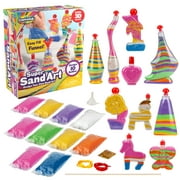 Creative Kids DIY Super Sand Art and Crafts Activity Kit for Kids – 10 x Sand Art Bottles, 10 x Vibrant Colored Sand Bags & 1 x Glitter Bag – STEM Playset - Craft Gift for Boys & Girls 6  