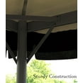 thumbnail image 5 of 10 x 10 Ft Outdoor Patio Gazebo, Double Roof Pop Up Gazebo with Netting and Shade Curtains Waterproof Sunshade for Backyard, Deck, Garden (Khaki), 5 of 7