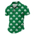thumbnail image 6 of Men's St. Patrick's Day Shamrock Polo Shirt Short Sleeve Half Zip Casual Top, 6 of 9