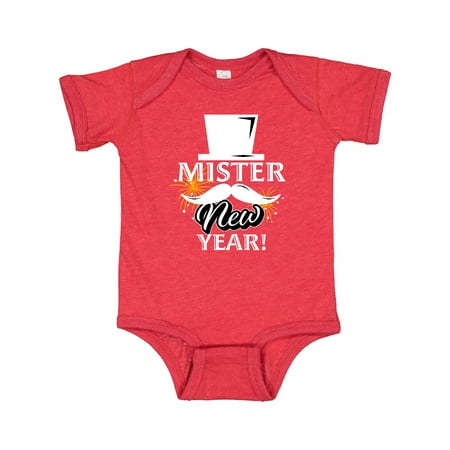 

Inktastic Mister New year with Mustache Top Hat and Fireworks Gift Baby Boy Bodysuit