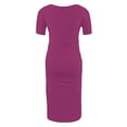 thumbnail image 4 of Zwiiyzr 2025 Women's Maternity Dress Solid Color Slim Short Sleeve Tank Dresses Scoop Neck Pregnancy Bodycon Dress for Casual Wear Hot Pink, 4 of 7
