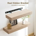 thumbnail image 3 of 2pcs Floating Shelf Bracket Kit - Heavy Duty, Hidden Design, for Wood Boards 1.5-2 Inches Thick, 3 of 6