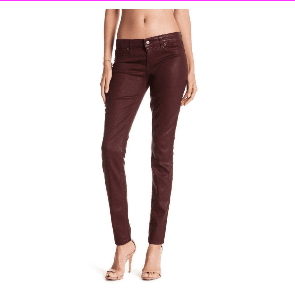 Level 99 Women's Mid Rise Coated Skinny 