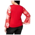 thumbnail image 2 of INC Womens Plus Flare Sleeve V-Neck Wrap Top, 2 of 2