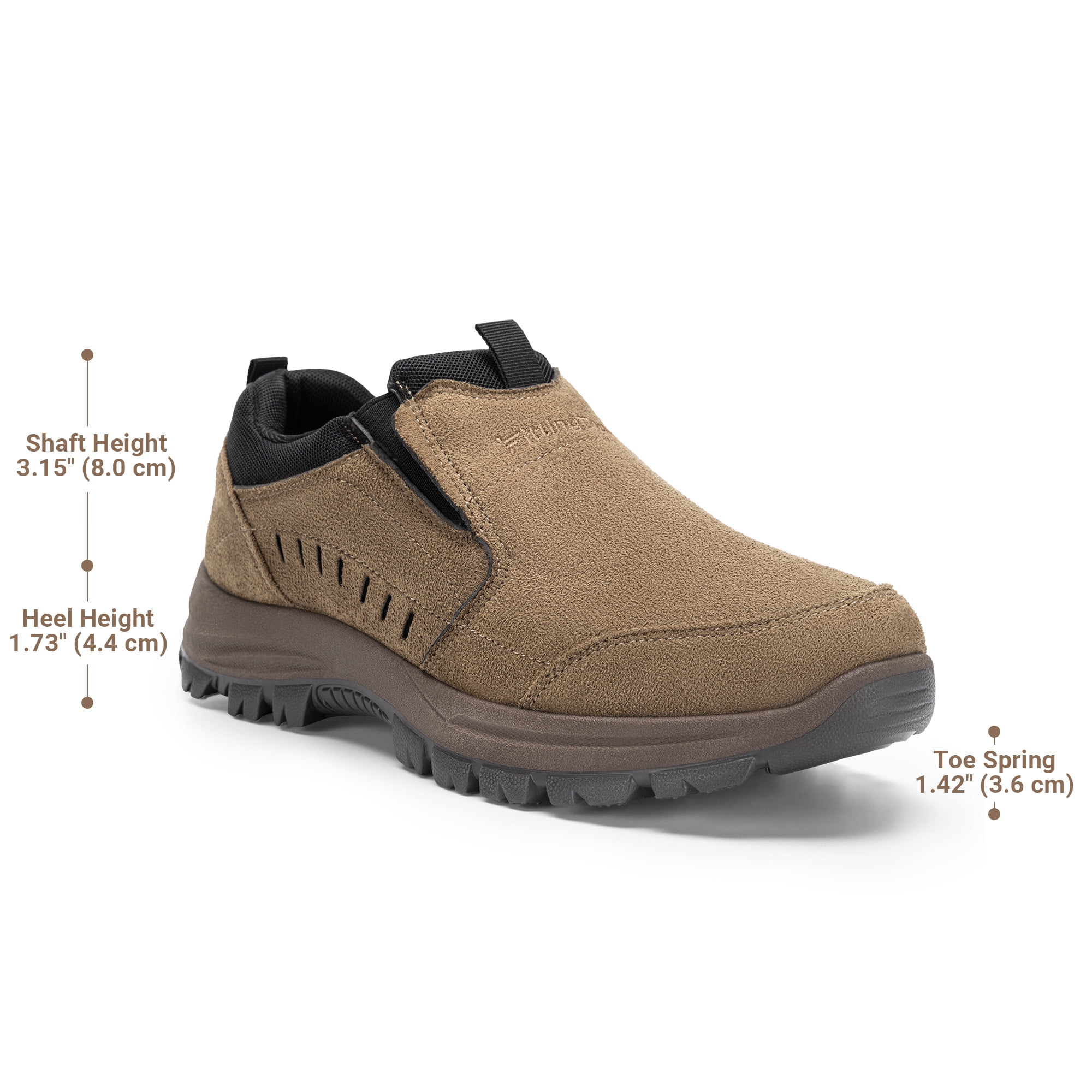 Fittington Mens Slip on Hiking Shoes Casual Outdoor Trainers Loafer, Khaki Color
