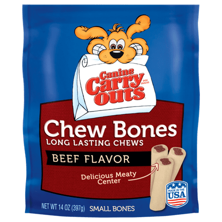 Canine Carry Outs Small Chew Bones Beef Flavor Dog Snacks, 14