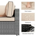 thumbnail image 6 of Walsunny 7 Pieces Patio Conversation Set, All-Weather Silver Rattan Wicker Patio Furniture Sets with 6 Chairs and 1 Coffee Table, Washable Couch Cushions,Khaki, 6 of 7