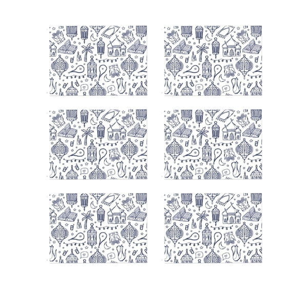 WINDLAND 6Pcs Eid Mubarak Wrapping Paper 70x50cm Large Wrapping Sheets for Art Craft Home Decoration and Holiday Gift Packaging