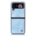 thumbnail image 3 of Compatible with Samsung Galaxy Z Flip 4 Case, Retro Anti-Drop Durable PU Leather Women Girls Men All Inclusive Reinforced Corners Case for Samsung Galaxy Z Flip 4 5G 2022, Lightblue, 3 of 11
