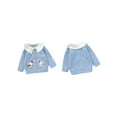 thumbnail image 2 of Baby Toddler Girl Sweater Cardigan 6 9 12 18 24 Months 2T 3T Rooster Embroidery Doll Collar Long Sleeve Button Down Tops for Fall Winter, 2 of 9