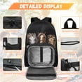 thumbnail image 3 of Yspwyqan Kids Backpack Set for Elementary, Three Running Horses Backpack Set with Lunch Box and Water Bottle Bag, 17" Double Zip Trendy Bookbag for Middle School Ages 8-15, 3 of 7