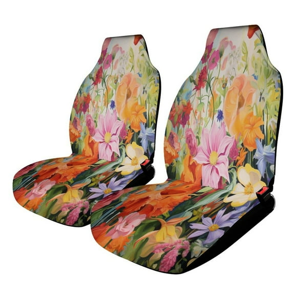 Spring Floral Car Seat Covers,Universal Auto Front Seats Protector Fits for Car,SUV Sedan,Truck