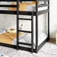 thumbnail image 5 of Jopath Twin over Twin Floor Bunk Bedwith Ladder and Guardrails, House-Shaped-Bunk Bed for Boys Girls Black, 5 of 9