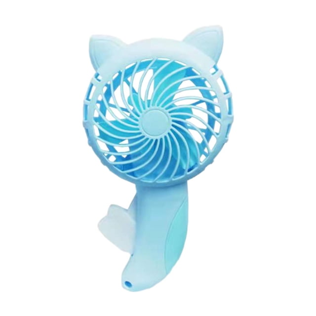 Ventilador manual de prensa con dibujos de animales, ventilador de verano para niños, para acampar al aire libre y oficina