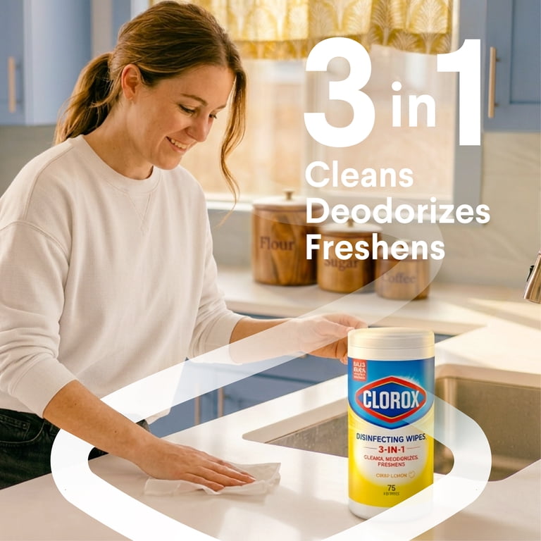 6 pack) Clorox Disinfecting Cleaning Wipes Variety Pack, Bleach