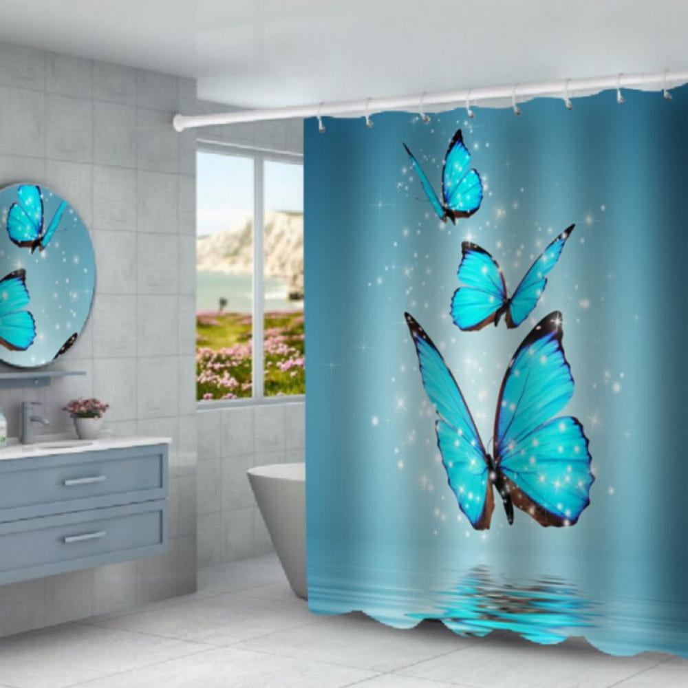 High heels and butterflies Shower Curtain Bathroom Decor waterproof 71*71inches 