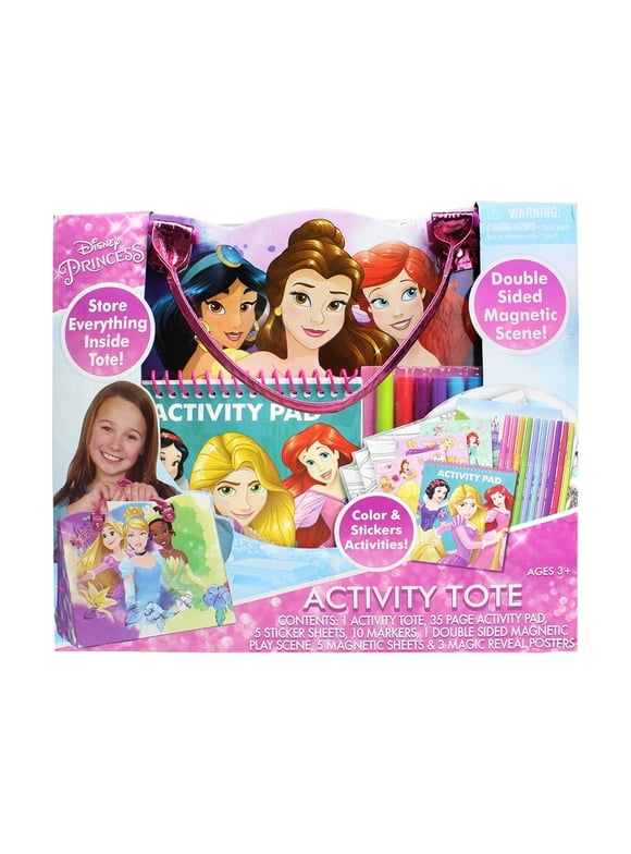 Disney Princess Activity Tote W/ Double Sided Magnetic Scene, Activity Tote, 10 Markers