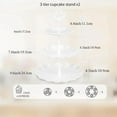 thumbnail image 2 of 5piece Cake Stand Set Cake Stand White Plastic Dessert Table Display Set With 2 Large 3-tier Cupcake Stands 3 Appetizer Trays Perfect For Wedding Birthday Tea Party, 2 of 6