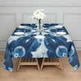 thumbnail image 3 of Indigo Tie Dye Floral Mandala Square Tablecloth,Waterproof Square Table Cover,Wipeable Spillproof Washable Table Cover for Home Kitchen Party Decor 42"X42"(107x107cm), 3 of 6
