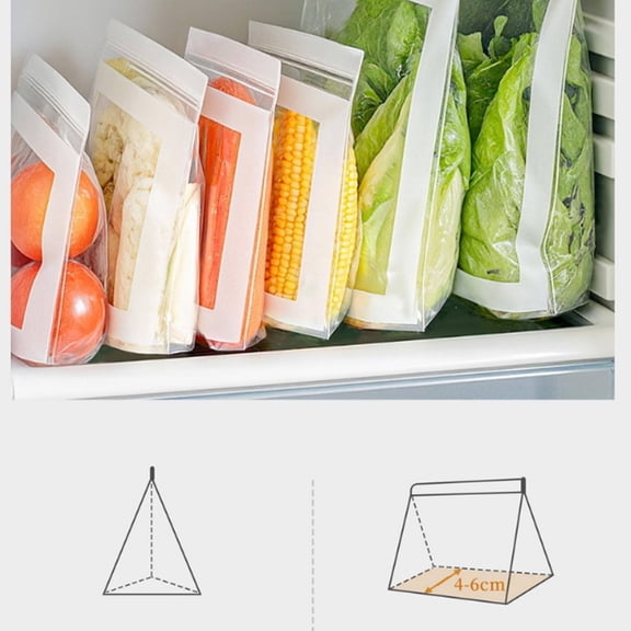 Clearance Under $3 13-Inch Reusable Double-Seal Freezer Bags for Long Produce and Pasta Storage - 30 Pack
