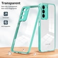thumbnail image 2 of SaniMore for Samsung Galaxy S22 Case Slim Transparent [Not Yellowing Technology], Rugged PC & TPU Bumpers Built-in Detachable Lens Protector Shockproof Protective Cover, Green, 2 of 7