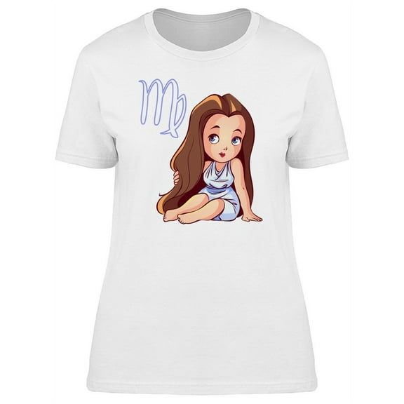 Girl Doodle Virgo T-Shirt Women -Image by Shutterstock, Female Medium