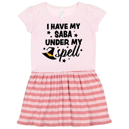 

Inktastic I Have My Saba Under My Spell with Cute Witch Hat Gift Toddler Girl Dress