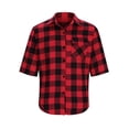 thumbnail image 6 of Lmueinov Mens Short Sleeve Button Down Shirts Plaid Business Casual 3/4 Length Sleeve Tops for Men Pocket Lightweight Summer Fall Daily Going Out Tops, 6 of 7