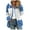 Blue, variant on LEAVINGSUO Womens Fashion Winter Coats for Women Fashion Women's Zipper V-Neck Pullover Tops Long Sleeve Hooded Blouse Sweatshirt