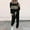 Black, variant on 2 Piece Outfits for Women Leopard Patchwork Lounge Sets - Pullover Long Sleeve Tops Jogger Pants Matching Sweatsuits
