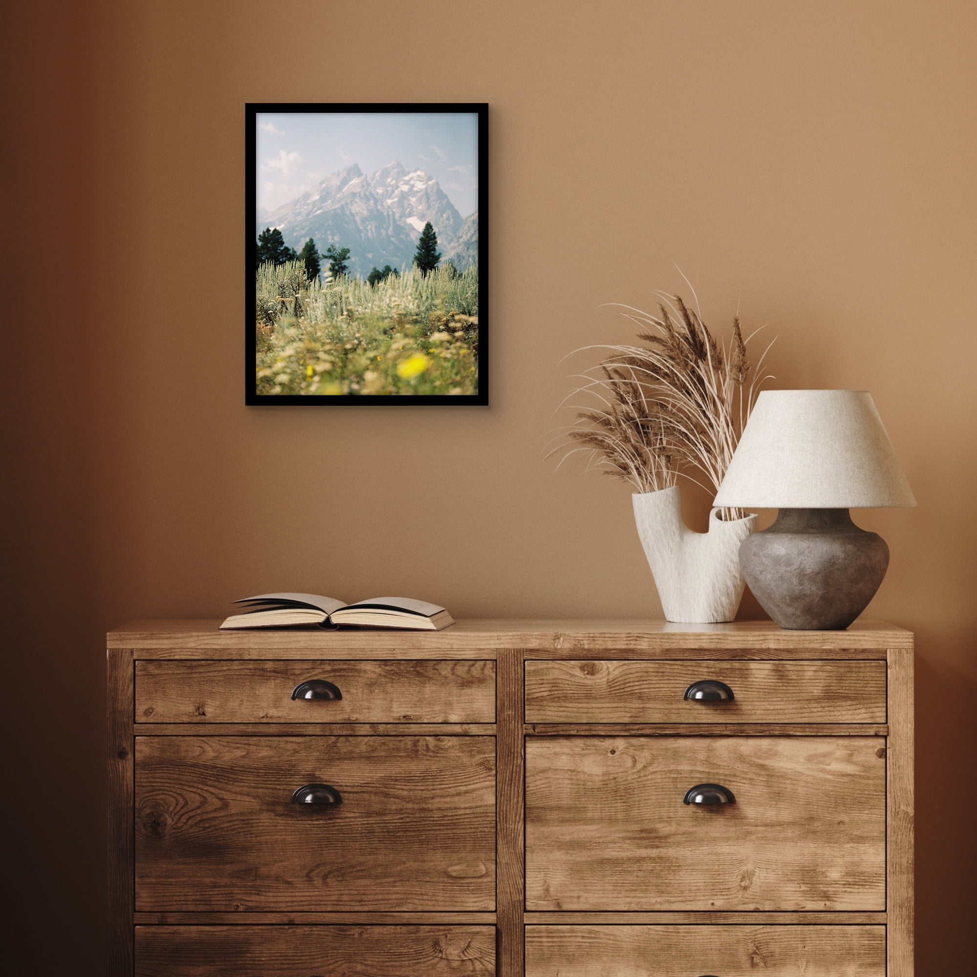 Americanflat 11x14 Picture Frame with Shatter-Resistant Glass Streamline Collection Thin Border Wall - Black