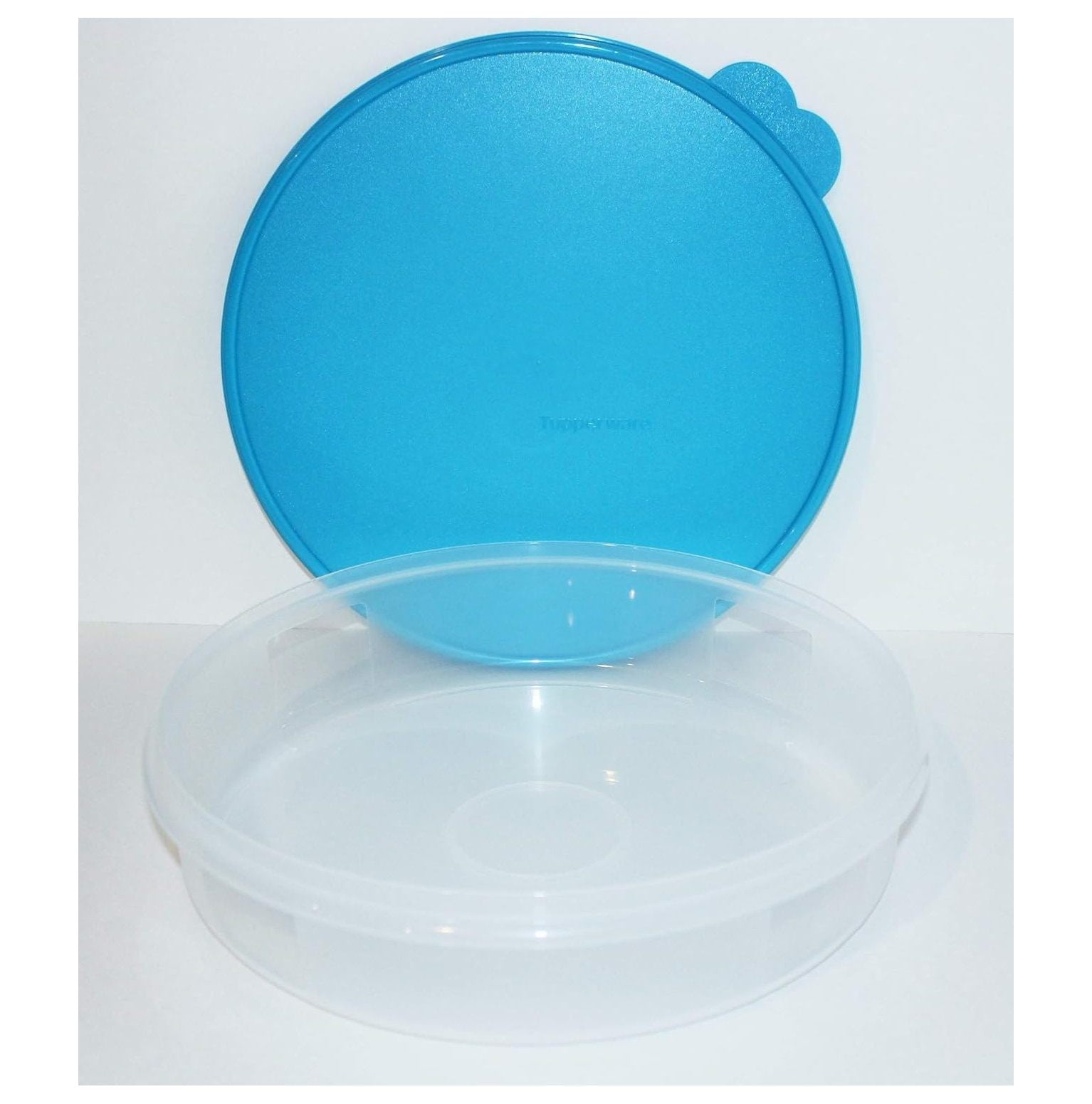 Tupperware Pie Cookies Cupcake & Pizza Container 12 Large Round Blue Seal  New