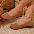 thumbnail image 5 of Juslio Women Shoes Shallow Mouth Flat Round Head Suede Low Heel Casual Dress Shoes, 5 of 6
