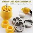 thumbnail image 4 of Electric Drill Compatible PVC Pipe Threader Kit with Various Die Sizes, PVC Thread Maker Tool for Electric Drill, PVC Pipe Threader with 3 Dies, 1/2", 3/4", 1", PVC Thread Maker Tool, 4 of 9