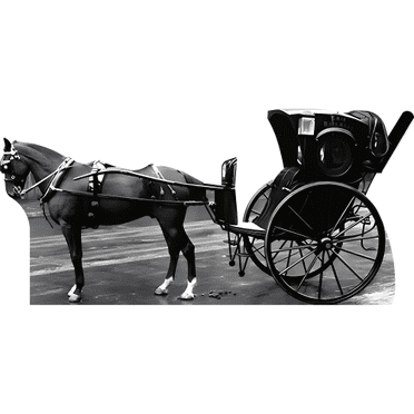 H81019 Horse Carriage Cab Buggy Brougham Hansom Cardboard Cutout Standee Standup
