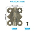 thumbnail image 2 of Uxcell Small Jewelry Box Hinges 7/8 inch, 10 Pack 180-degree Butterfly Hinges Jewelry Box with 40 Screws, Brown, 2 of 6