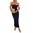 thumbnail image 1 of Vestido Largo Ajustado PRETTYGARDEN Sin Tirantes Azul Marino XS, 1 of 7