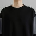 thumbnail image 4 of SYMOID Sweatshirt for Men No Hood Fall and Winter Mens Clothes Color Blocking Pullover Sweatshirt Black, 4 of 6