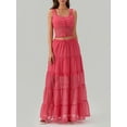 thumbnail image 4 of Musuos Women's Summer Skirt Outfits Solid Color Square Neck Tank Tops with Tiered A-line Long Skirt Set Casual Party Clothes, 4 of 10