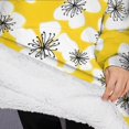 thumbnail image 3 of Oversized Wearable Blanket Hoodie,Pioneer Flower Floral Print Pattern Sherpa Blanket Hoodie with Super Pockets,Super Warm Fuzzy Pullover for Women & Men, 3 of 6