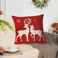 thumbnail image 6 of Dmlowu Christmas Pillow Covers 18x18, Red Merry Christmas Pillow Covers for Couch, Extra Soft Warm Throw Pillow Covers for Holiady Party Christmas Decorations, 6 of 7