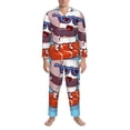 thumbnail image 3 of Honeii Sushi Salmon Surfing Pattern Mens Pajamas Set,2pcs Men's Lounge Long Sleeve Sleep Shirt and Pajama Bottoms Sleepwear Set,Mens Pjs Sets-Medium, 3 of 7