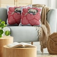 thumbnail image 5 of Ambesonne Pug Throw Pillow Cover 2 Pack, Valentines Inspired Dog, 18", Red Black Pale Brown, 5 of 7