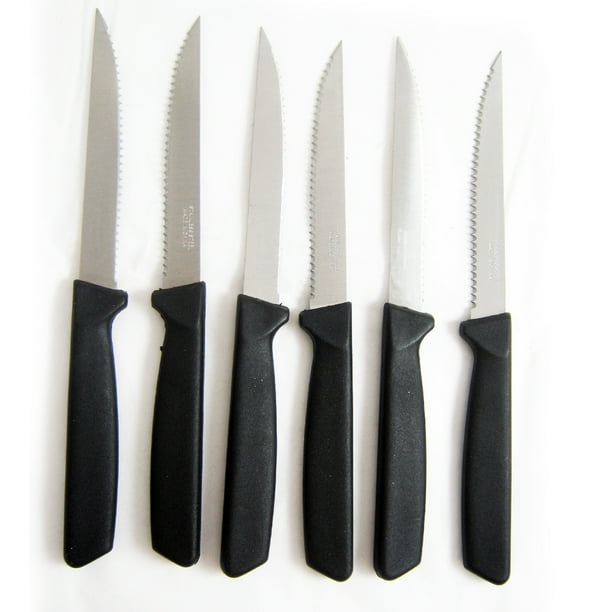 6 Steak Knife Set Stainless Steel Utility Knives Steakhouse Cutlery ...